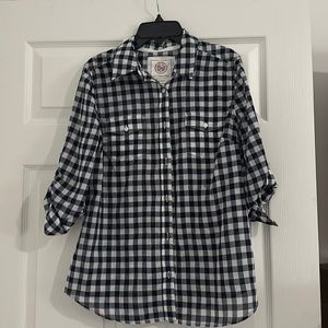 Blue and white checkered shirt